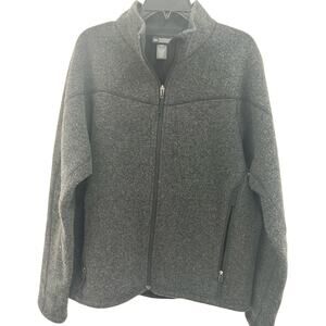 REI Men's Gray Wool Fleece Zip-Up Jacket